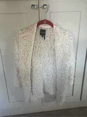 NIC+ZOE Cream Shaggy Open-Front Cardigan